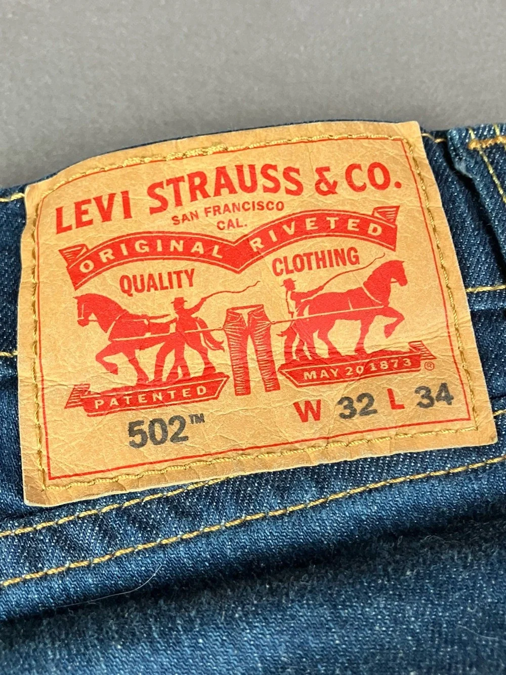 Levis 502 Straight Jeans Men’s Size 32x34 Blue Denim Pants Zip Fly